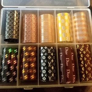 2/$40  Fashion Nail Foil Art Kit- 10 Foils and Nail Foil Glue ♡